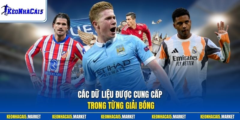 Các dữ liệu được cung cấp trong từng giải bóng